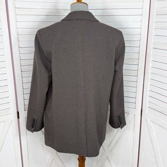Gap Houndstooth Knit Oversized Blazer Jacket Brown Small Heritage Preppy - Picture 4 of 12